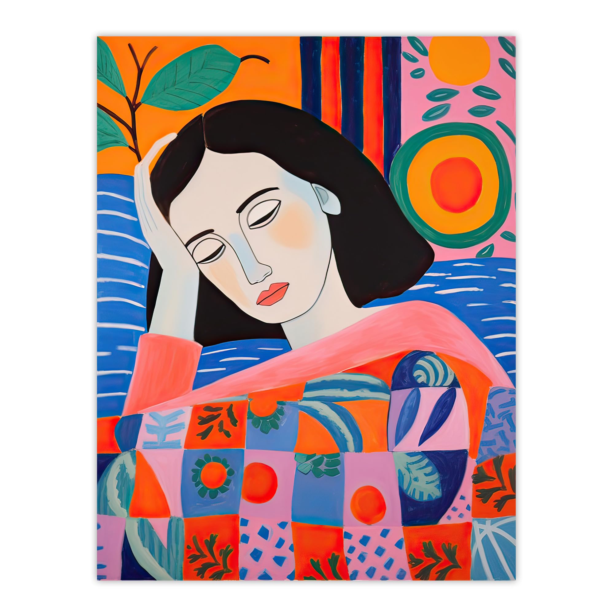 Artery8 Dreaming of the Mediterranean Abstract Portrait Extra Large XL Wall Art Poster Print