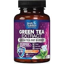 Green Tea Extract Capsules 1300mg - Standardized 45% EGCG &amp; 98% Polyphenols - 3X Strength Green Tea Pills for Natural Energy - Herbal Supplement with Heart &amp; Antioxidant Health Support - 60 Capsules