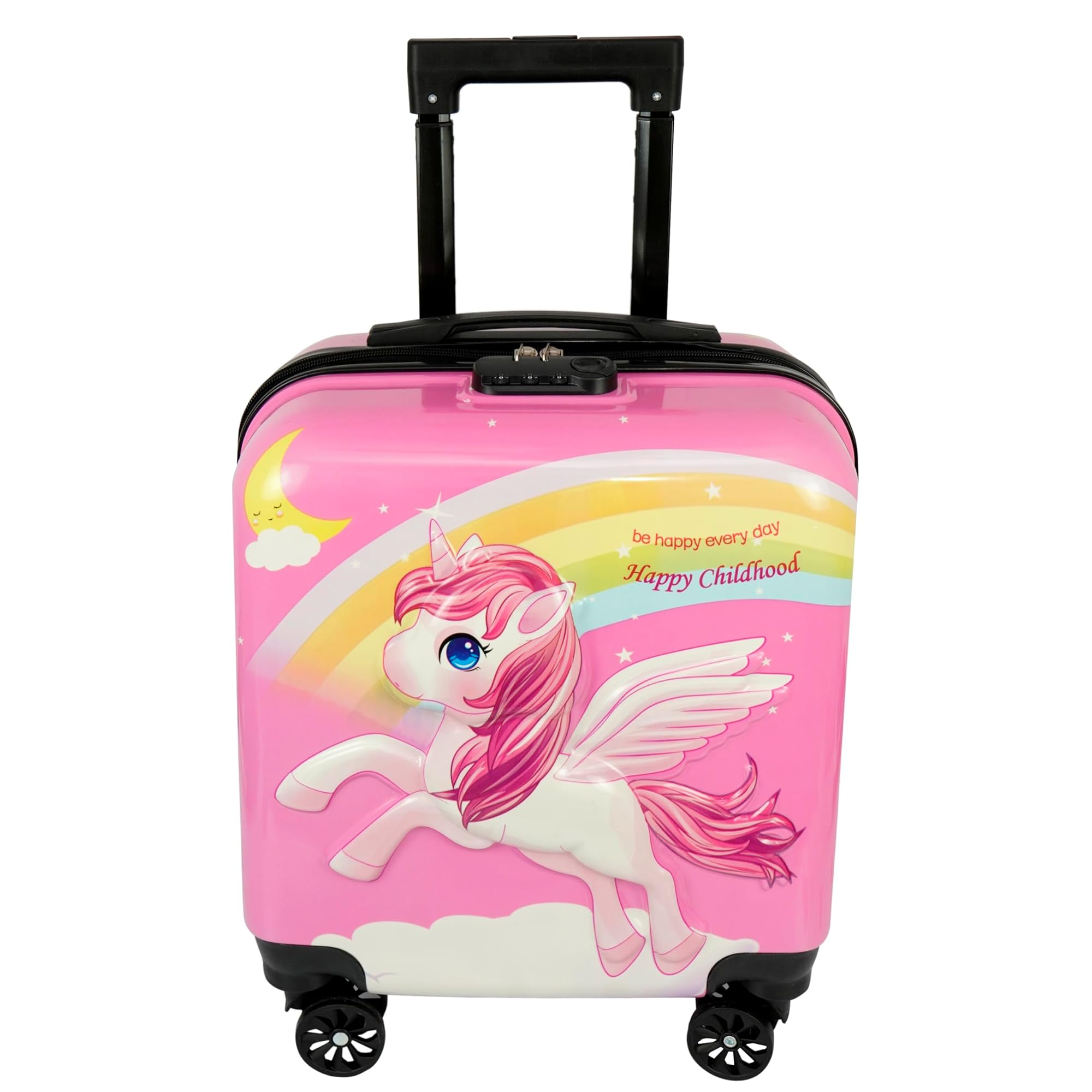 18In Kids Luggage Trolley Hard Shell Cabin Suitcase