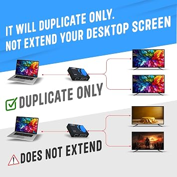 OREI HDMI Splitter 1 in 2 Out - For TV Mirror Only - Not for Multi Monitors, No HDCP bypass, USB Powered, No Adapter Included,1080P@60Hz & 4K@30Hz Resolutions HDMI Splitter (HD-102)
