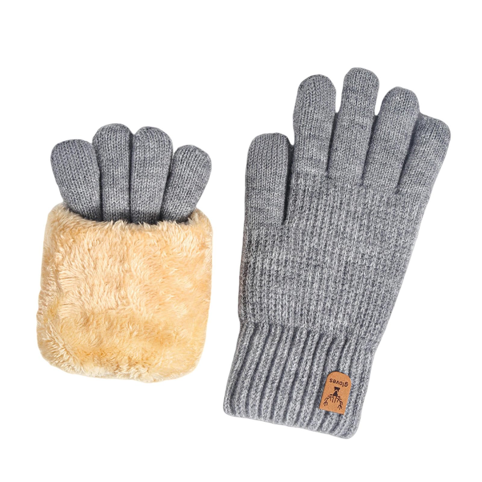Guantes de invierno con pantalla táctil y forro cálido vertical