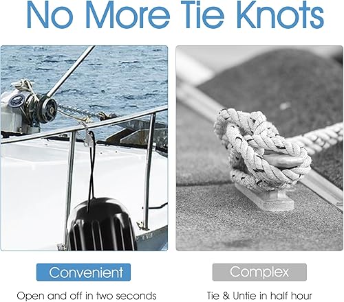 Miniatura 5 de Clips de acero inoxidable para guardabarros de barco, clips de parachoques de barco de liberación rápida, clips ajustables para guardabarros de