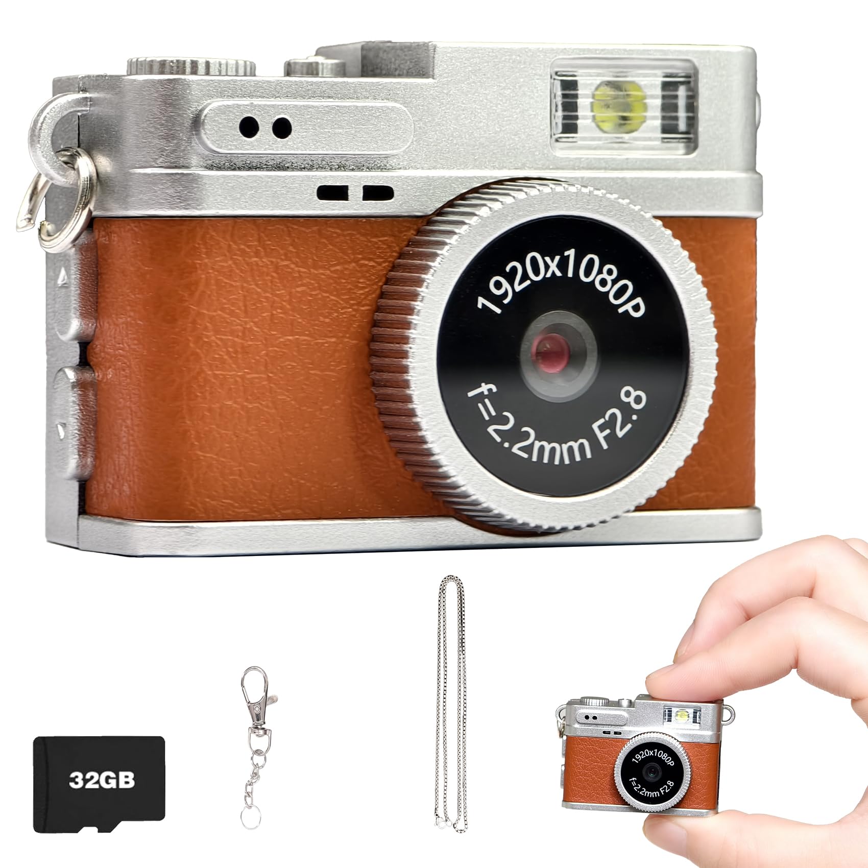 Amazon.co.jp: ミニレトロカメラ、1080Pキーチェーンカメラ
