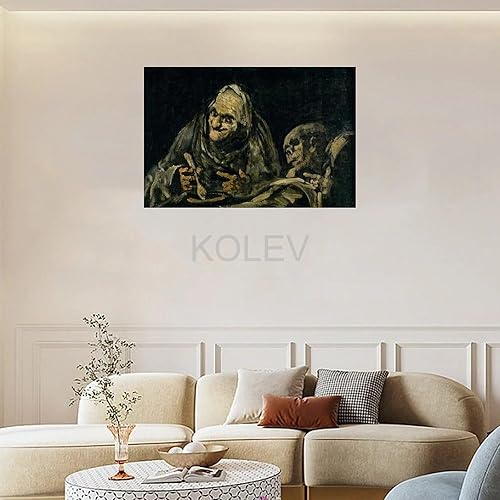 Miniatura 4 de KOLEV Póster artístico de Francisco De Goya con dos hombres mayores bebiendo sopa abstracta, póster de lienzo para decoración de dormitorio,