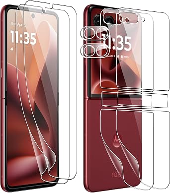 for Motorola Razr Ultra 2025 Screen Protector,[2+2+1 Pack] Inner Screen Flexible Film+ Camera Lens Protector+Back Screen ProtectorSoft TPU,No Bubbles, Anti-Scratch