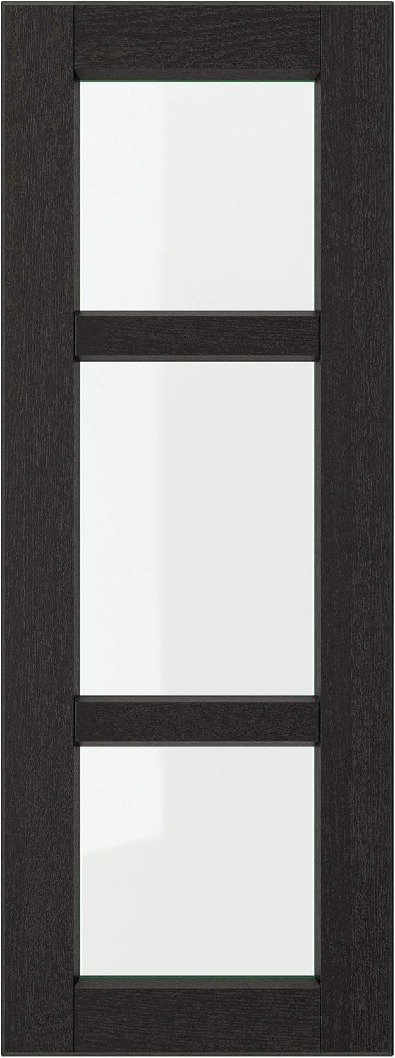 LERHYTTAN Glass Door, Black Stain, 30x80cm
