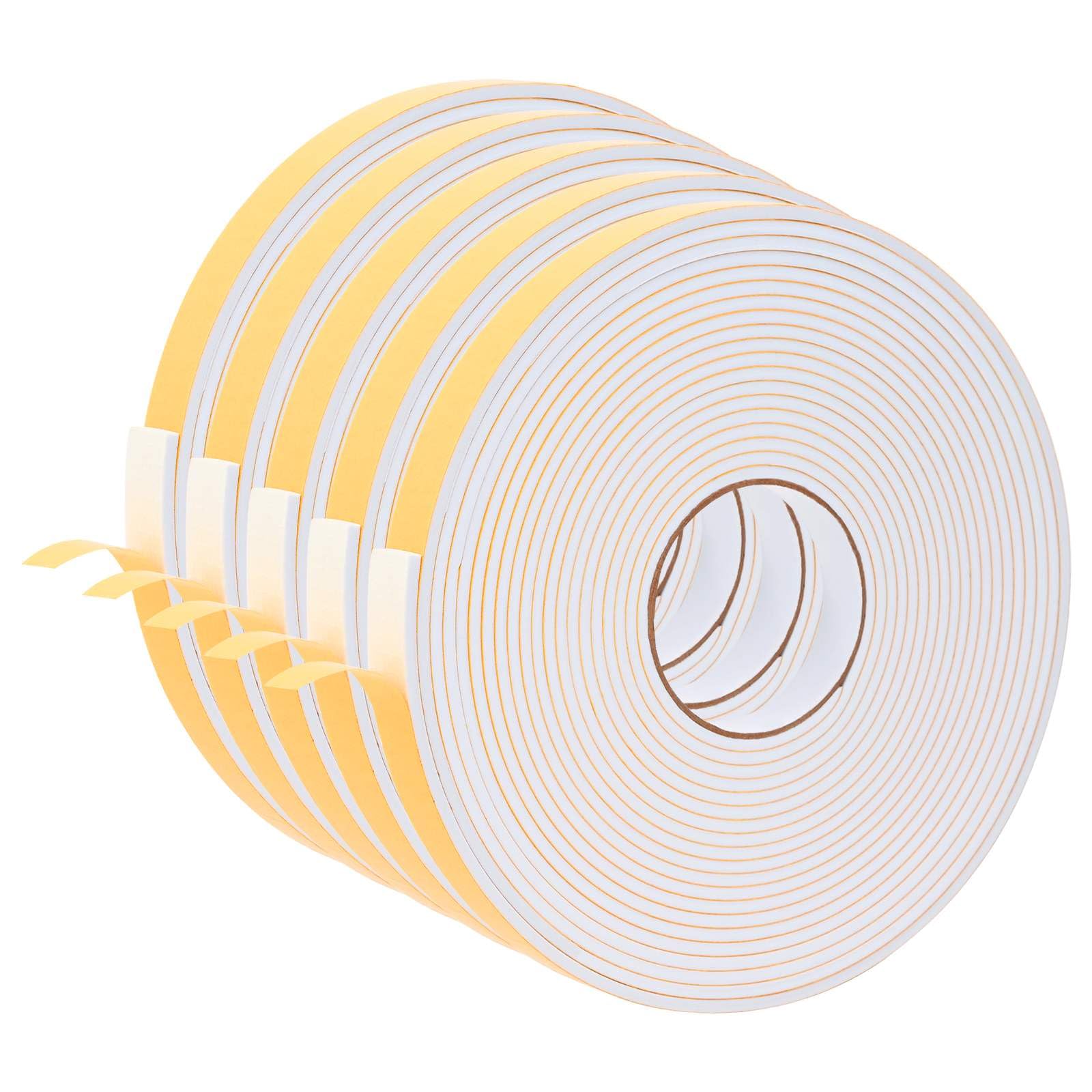 vidaXL Foam Tape 5 Pack White 20mm x 10m CR Foam Round CR Foam Retains Moisture Effective Universal Insulation