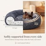 Small Calming Dogs Bed for Small Dogs Anti-Anxiety Machine Washable Fluffy Luxury Anti-Slip Waterproof Mute Base Warming Cozy Soft Pet Puppy Round Bed