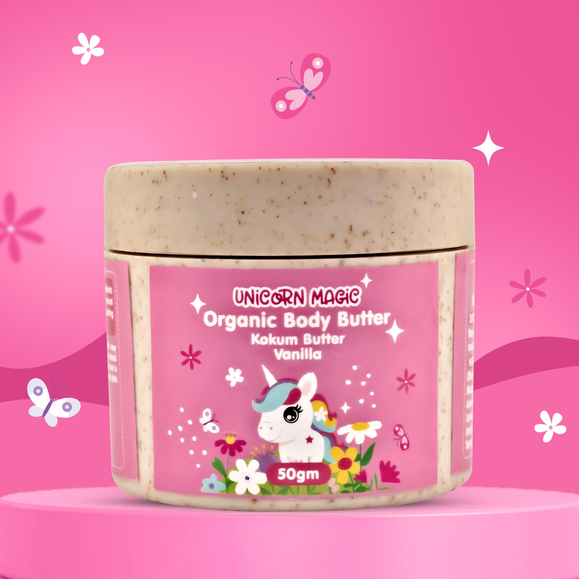 Puddles Organic Kids Body Butter Cream (50g) | Unicorn Magic - Age 2-12 Years | Cosmos Organic Certified | Almond Oil, Natural Butters, Flower Extracts | Deep Hydration & Nourishment-image-20