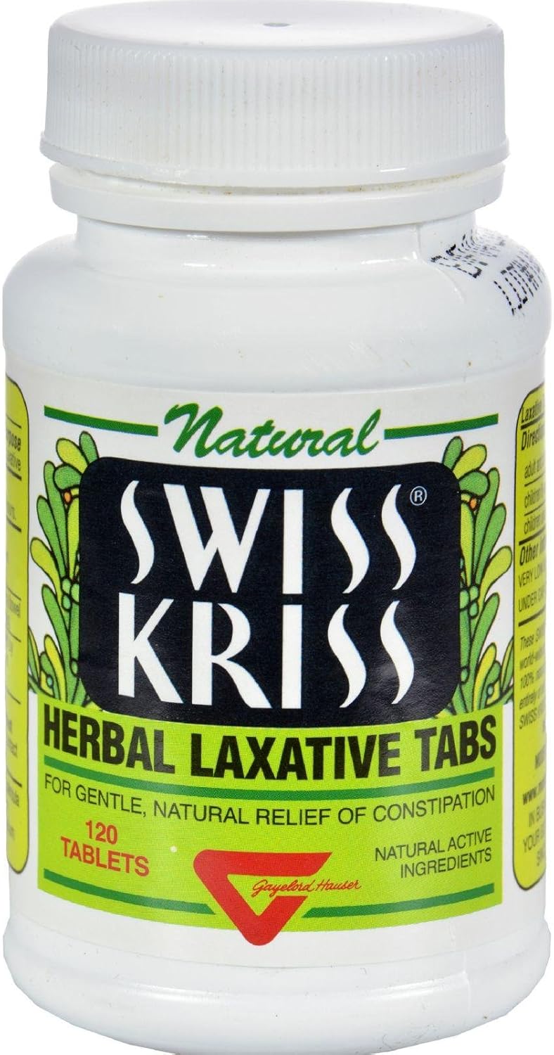 Natural Swiss Kriss Herbal Laxative Tabs-120 Tablets (Packs of 8)
