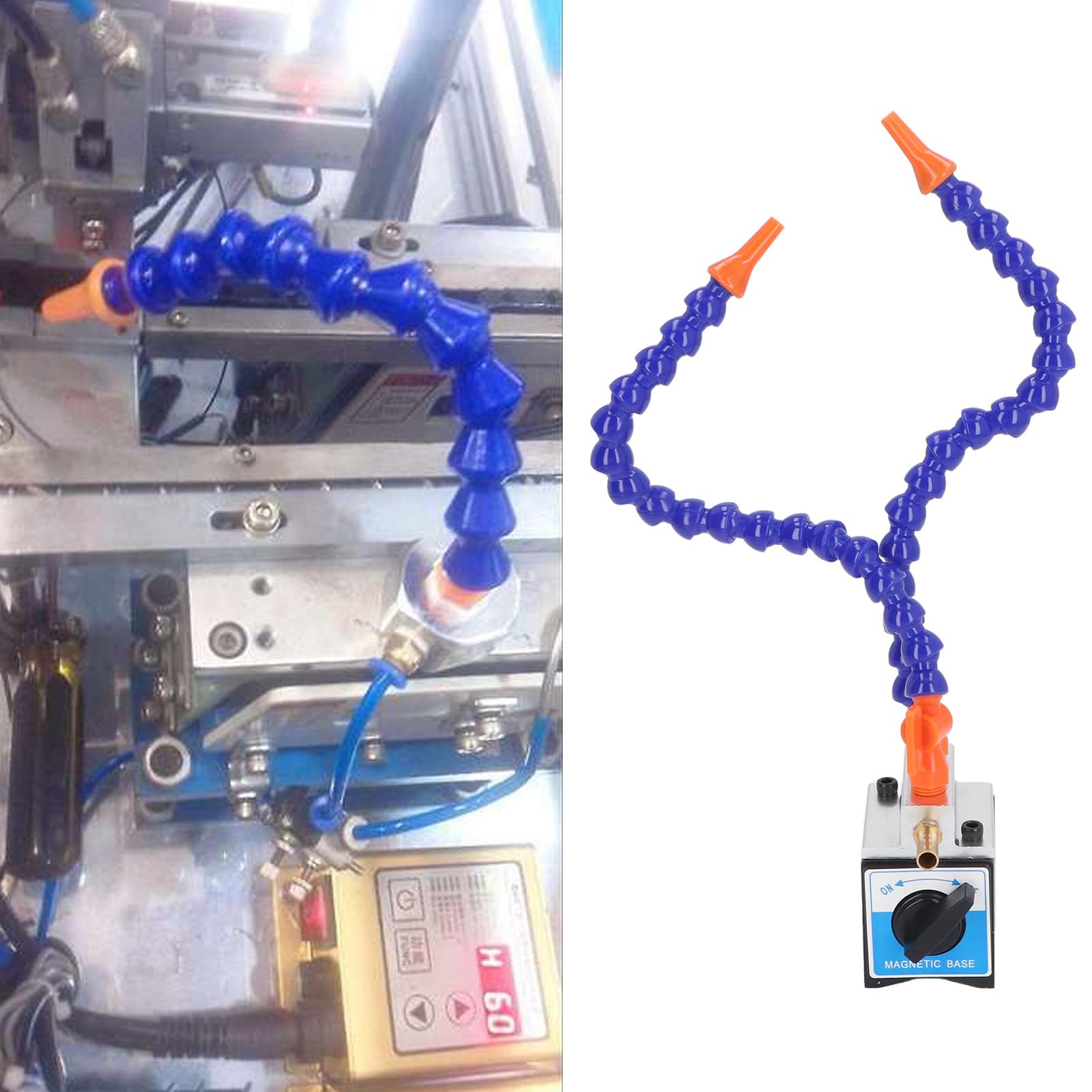 Tyenaza Nebelkühlmittel-Schmiersprühsystem, G1/4 Zoll G1/2 Ausgang, Verstellbarer Magnetfuß, 2 Flexible Kühlmittelrohre, Verstellbarer Magnetfußhalter Für Öleinspritzer