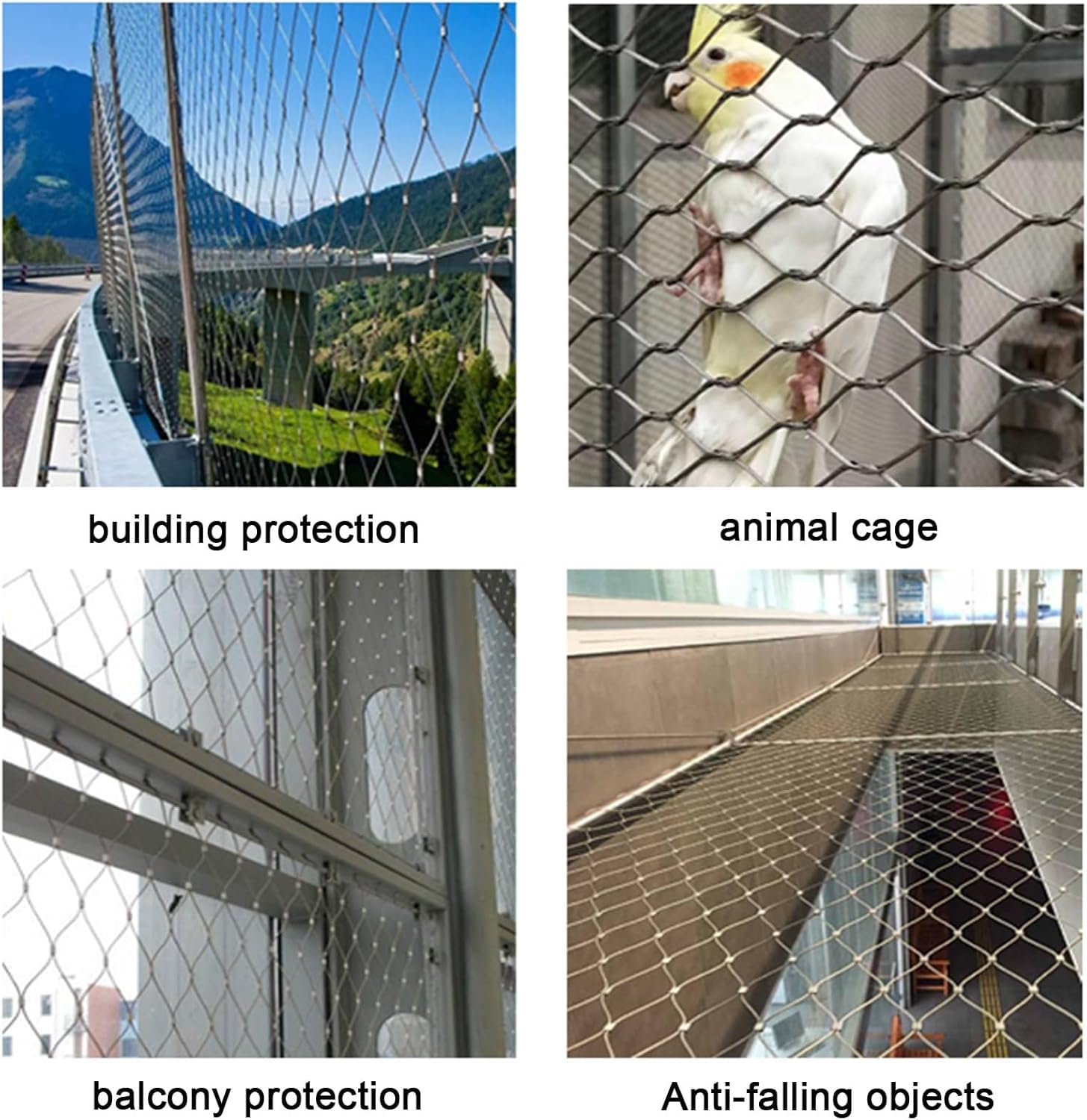 Malla de Cuerda de Acero Inoxidable Flexible for jaulas de zoológico, Vallas, Balcones, escaleras, Malla de protección de Cable de Acero (tamaño: 2,5 x 2 m)