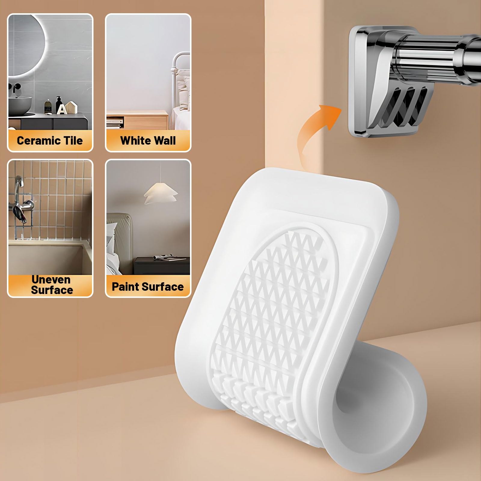 Tringle de Rideau de Douche Sans Perçage 70-300 cm Barre de Tension Réglable Tringle Extensible en Acier Inoxydable pour Salle de Bain Fenêtre Penderie(Gray,63"-98"(160-250cm))