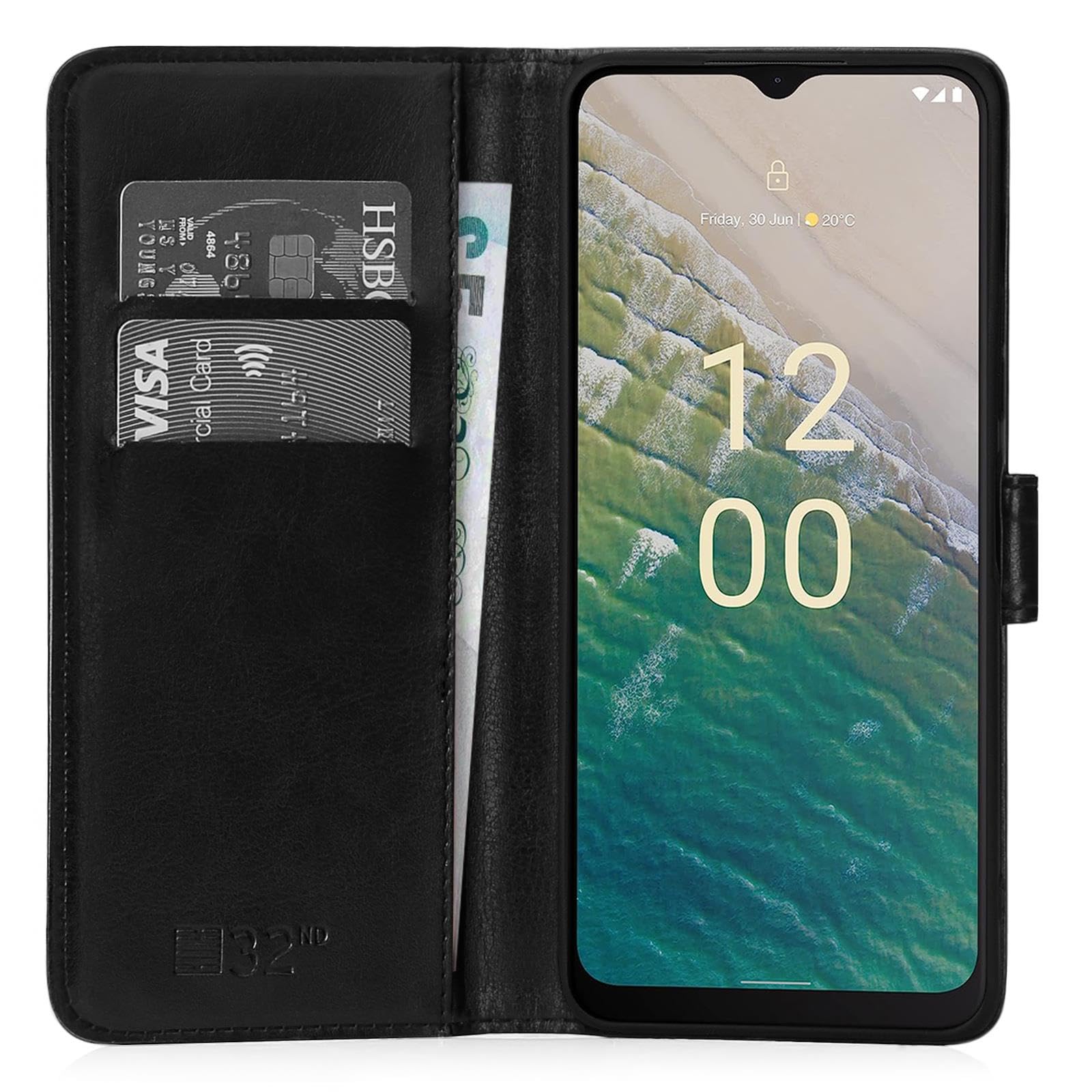 32nd PU Leder Flip Case Für Nokia X30 – Mit RFID-Schutz, Magnetverschluss, Kartenfächern & Standfuß (Blau)