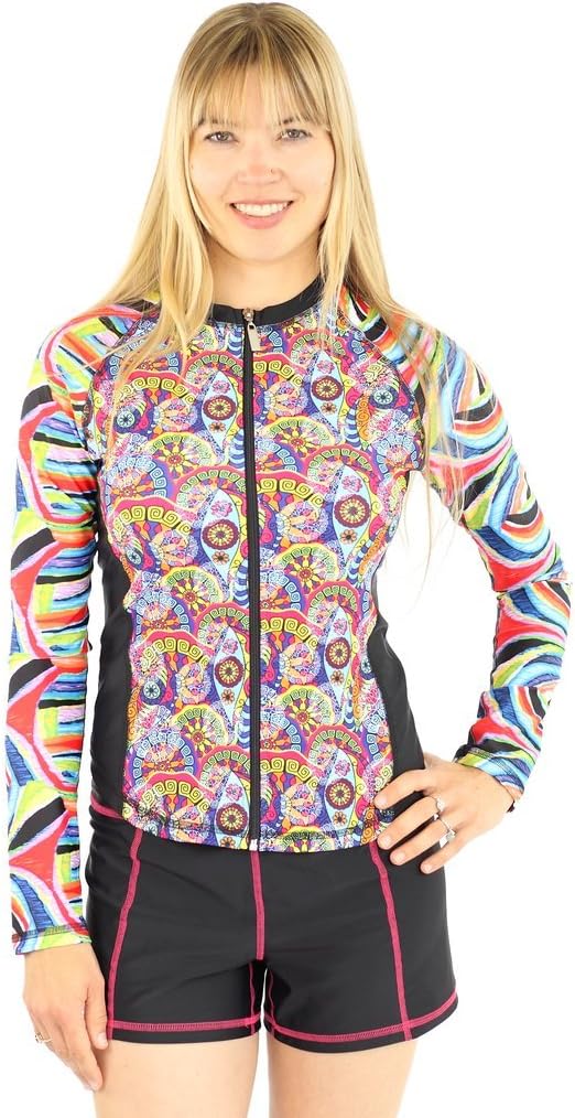 GIRLS4SPORT Long Sleeve Full-Zip Rash Guard UPF 50+