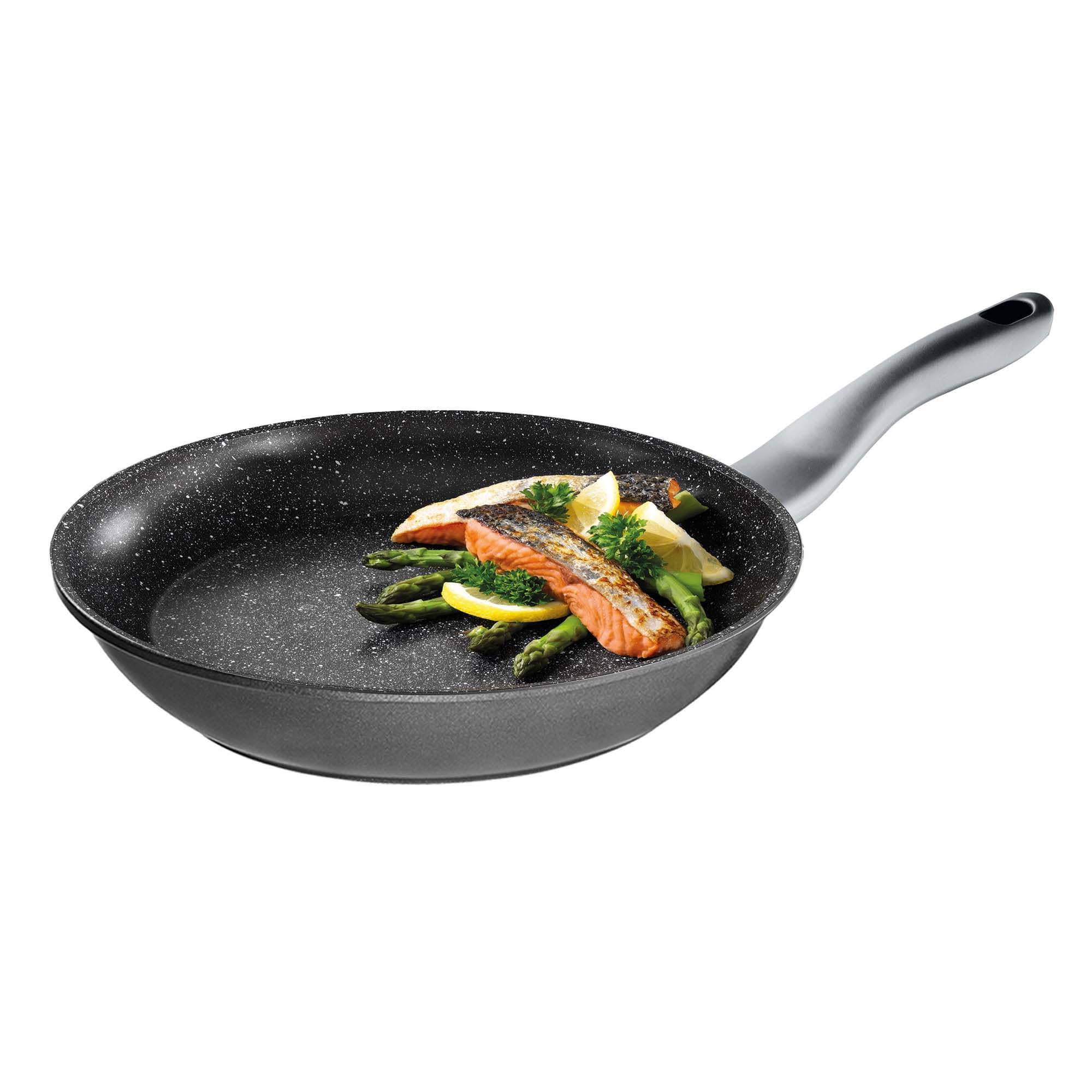 STONELINE FRESH Sartén Antiadherente 28 cm Sartén Grande Sartén Inducción MADE IN GERMANY Revestimiento Antiadherente con Partículas de Piedra Reales, Todo Tipo de Cocinas, Cocinar Sin Grasa