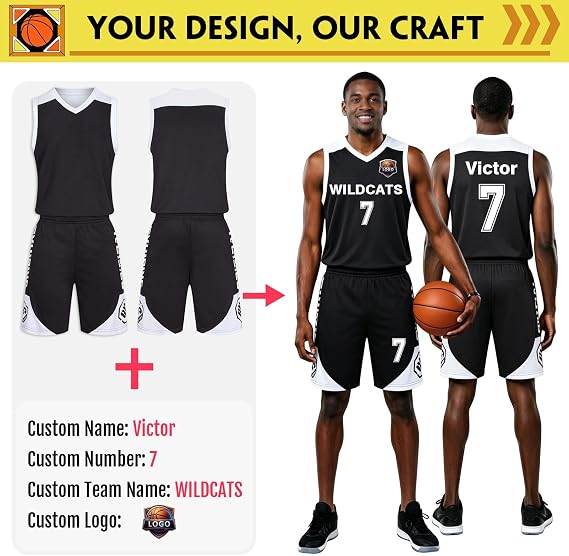 Custom Basketball Jerseys Any Name Number Team Logo - Basketball Jerseys for Men Boys Kids Aldult Basketball Uniform Set