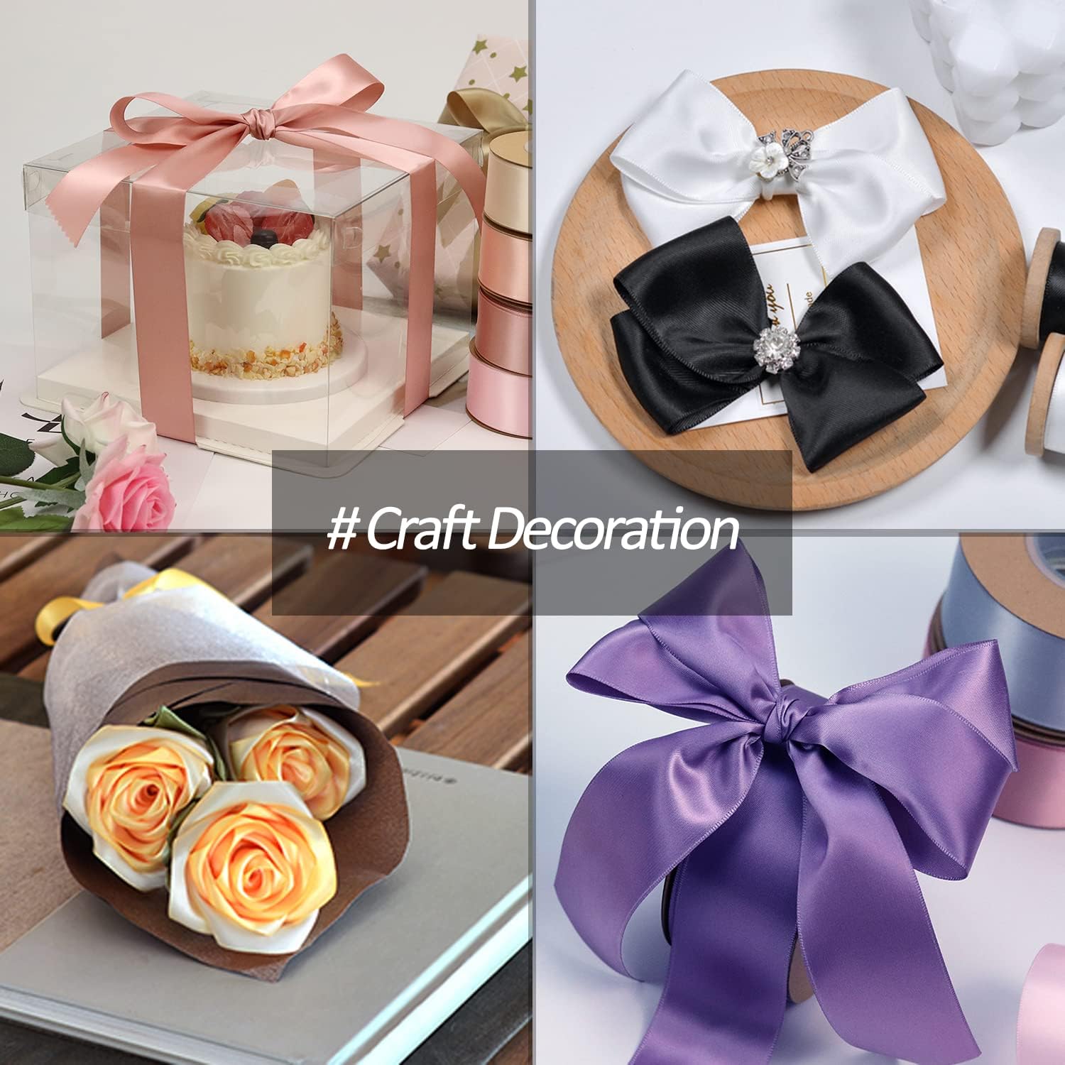 1-1/2" Wide x 100 Yards Single Face Polyester Satin Ribbon, Red Satin Ribbon for Crafts, Gift, Hair Bows, Wedding Party Decoration, Bow Making & Other Projects (Red) - Image 3