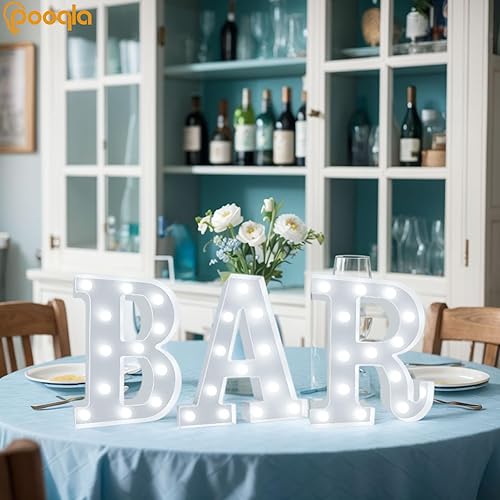 Miniatura 6 de BAR - Letrero iluminado de marquesina para decoración del hogar, letrero de marquesina LED iluminado, luz de pub preiluminada, funciona con pilas
