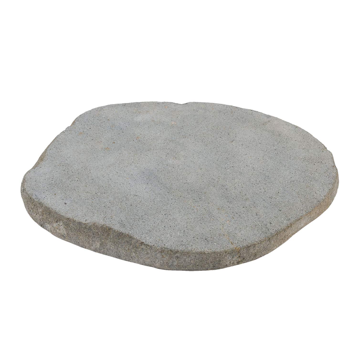 Flussstein Tablett grau rund 30 cm - Naturstein Schale Badezimmer Deko Granit Seifenplatte