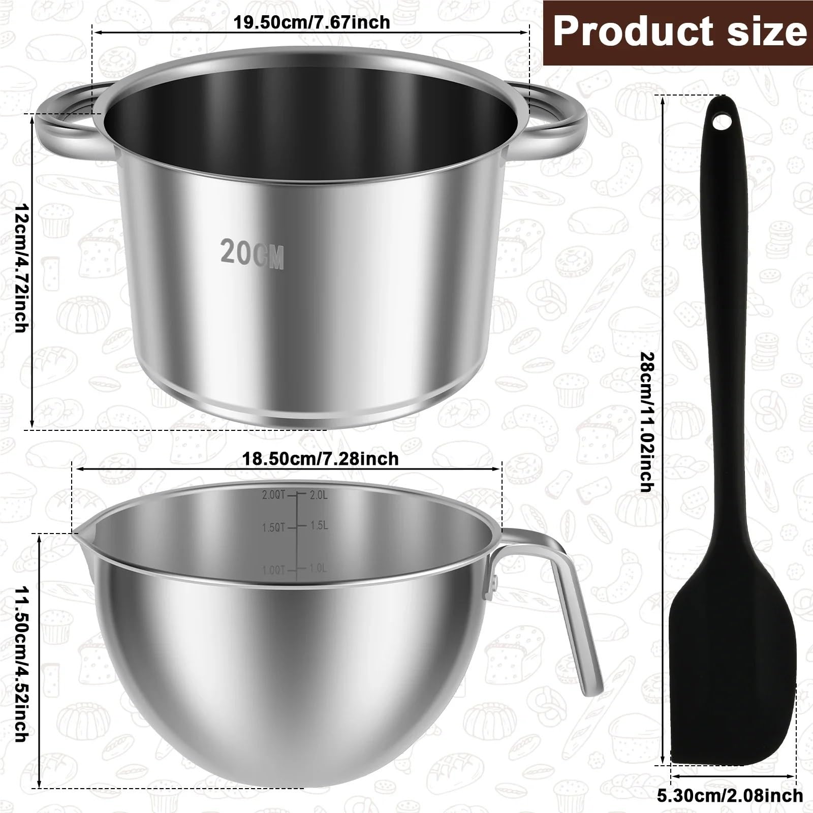 Juego De Ollas for Baño María, Resistente Y Fácil Usar para Cocina