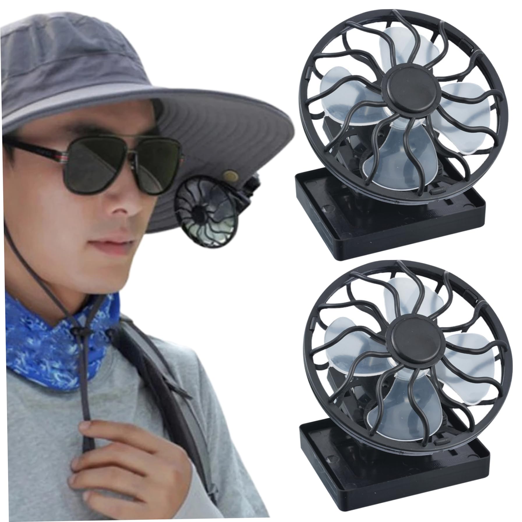 Ventilateur de casquette solaire portable pour randonnée et activités de plein air