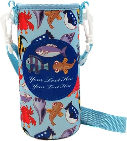 Amazon Panda Family パンダファミリー 水筒カバー 水筒ホルダー 肩掛けベルト付き ファンシー柄 ゆめかわいい キャラクター 缶 ボトルカバー 海の魚 Mサイズ Panda Family パンダファミリー 水筒 マグボトル用アクセサリー