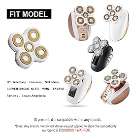 FOXSONIC 5 Blades Women Shaver Replacement Heads for Head Shaver and Many Brands 5 Blades Replacement Shaver Head Blade 5 Heads Beard Electric Razor Shaver Head