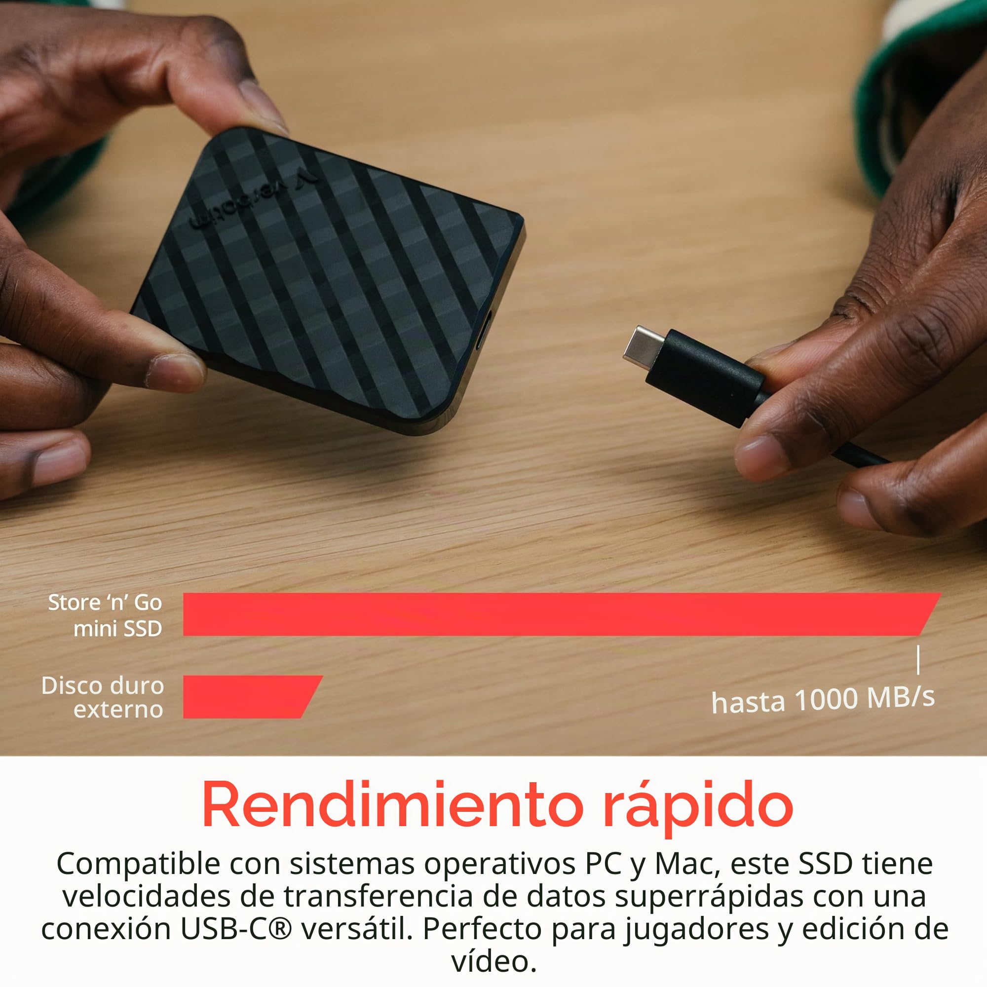 Verbatim Ssd 1tb Usb 3.2 TyP-C Mini Diamond Schwarz (32025)