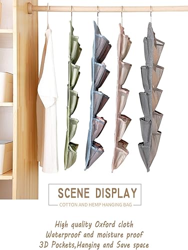 Miniatura 6 de AARAINBOW 1 paquete de calcetines colgantes de doble cara, brasier, ropa interior, calza, organizador de armario con 20 bolsillos, accesorios de