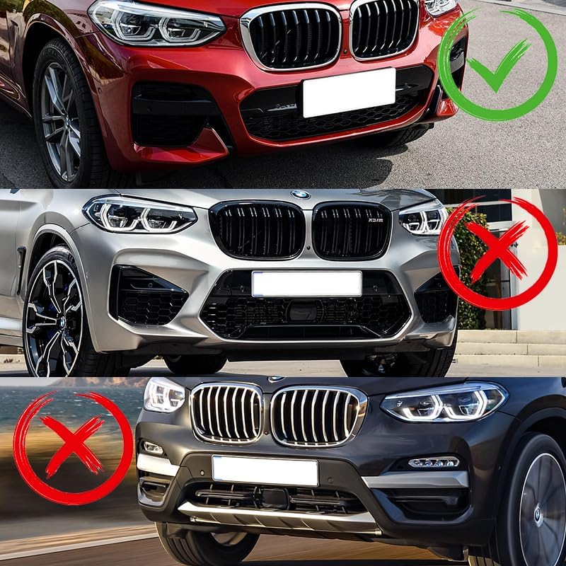 3pcs Front Bumper Lip Spoiler Body Kit Compatible with 2018-2021 BMW X3 X4 G01 G02 M-Sport 2019 2020 (Painted Black)
