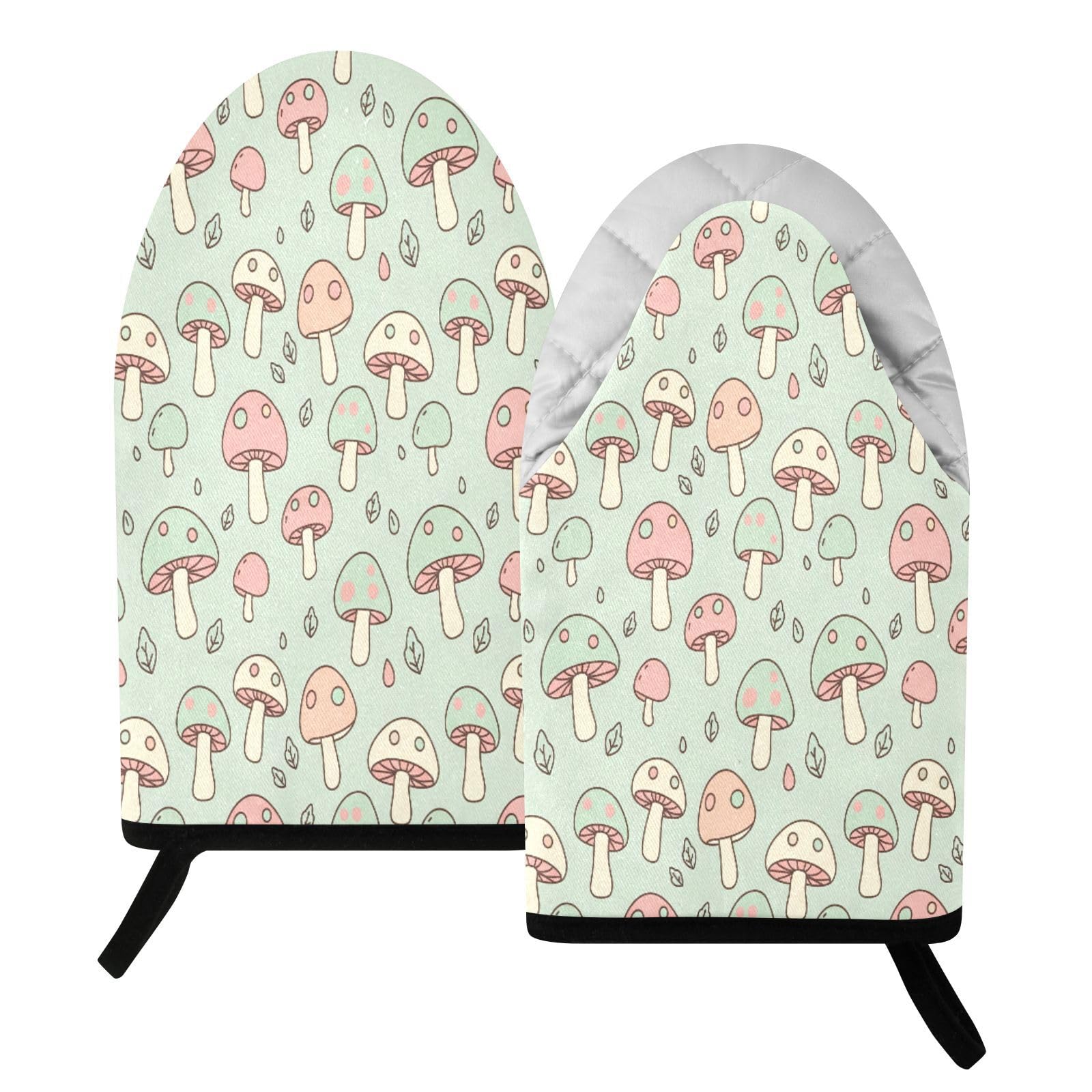 BURSTDDY Mushrooms Oven Mitt,Heat Resistant Kitchen Mitts for Cooking