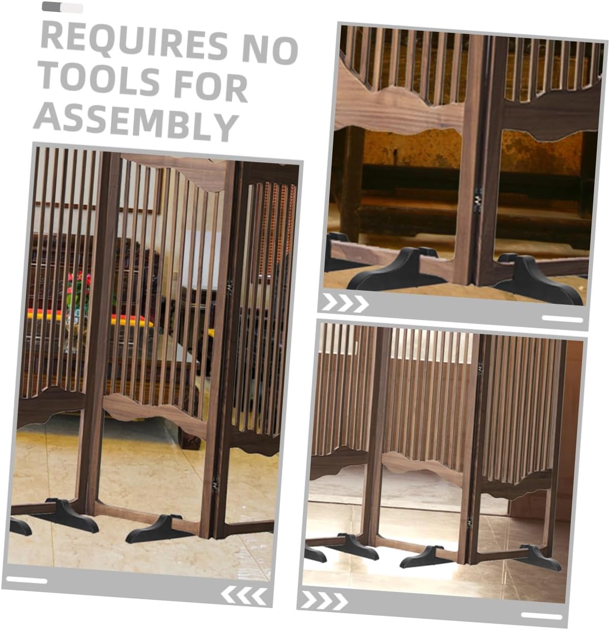VOSAREA 4Pcs Divider Stabilizer Feet Folding Screen Partition Base Support Clips for Home Office Creative Design Easy Assembly