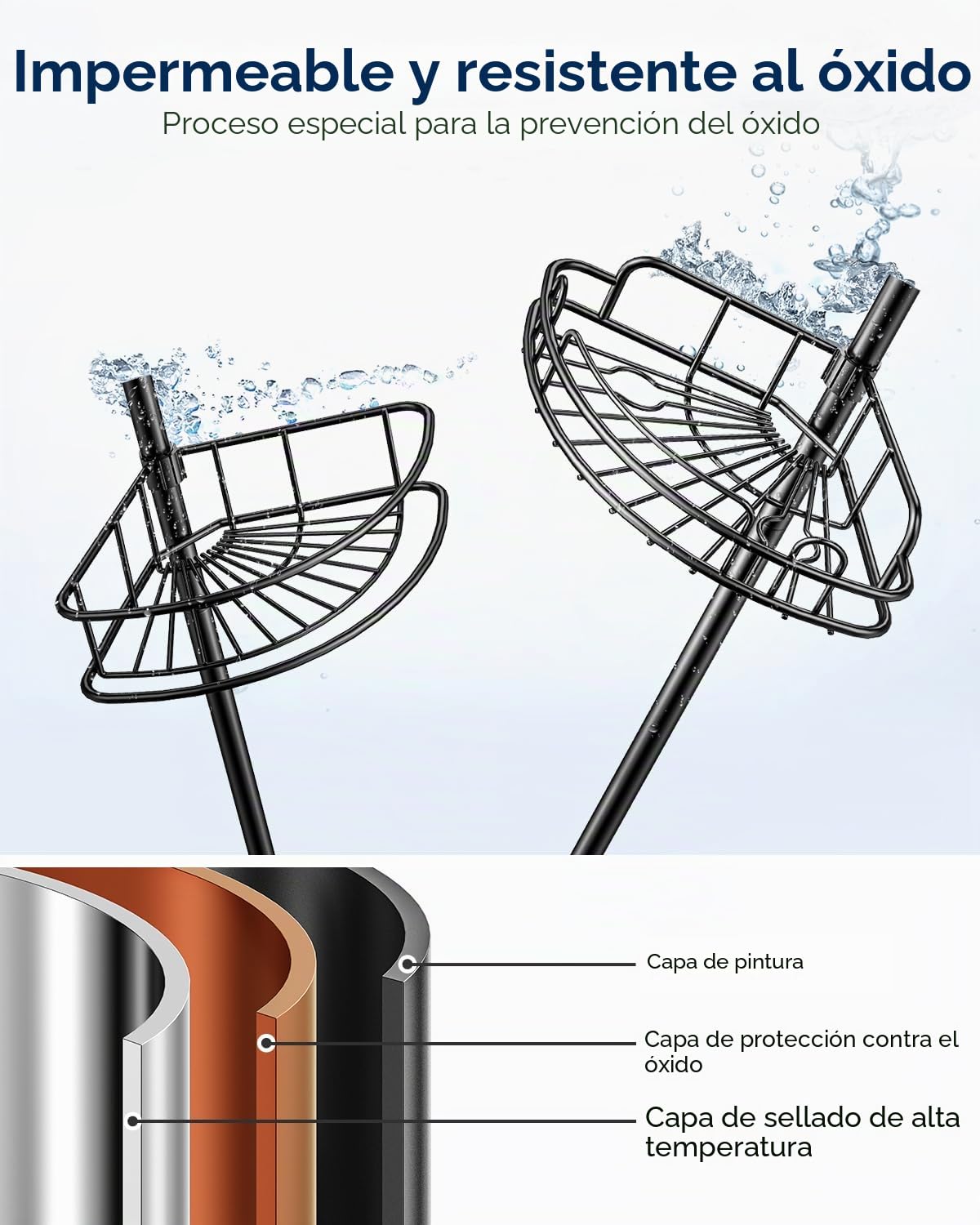 HAMITOR Estantería Baño Ducha Telescópica de 4 Pisos, Ángulo de Metal para Cuarto de Baño, sin Taladrar, Almacenamiento para Champús, Jabones y Geles de Ducha, Longitud Regulable 121-314 cm, Negro