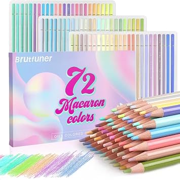 LBW 72 Macaron Pastel Colored Pencils Set Soft Core Macaron Colors for Adults Coloring Book Kids Beginners Blending Shading Sketch