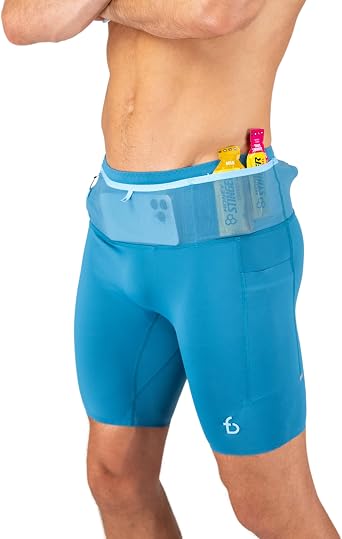 FlipBelt Mens Running Compression Shorts with Built-in Running Belt