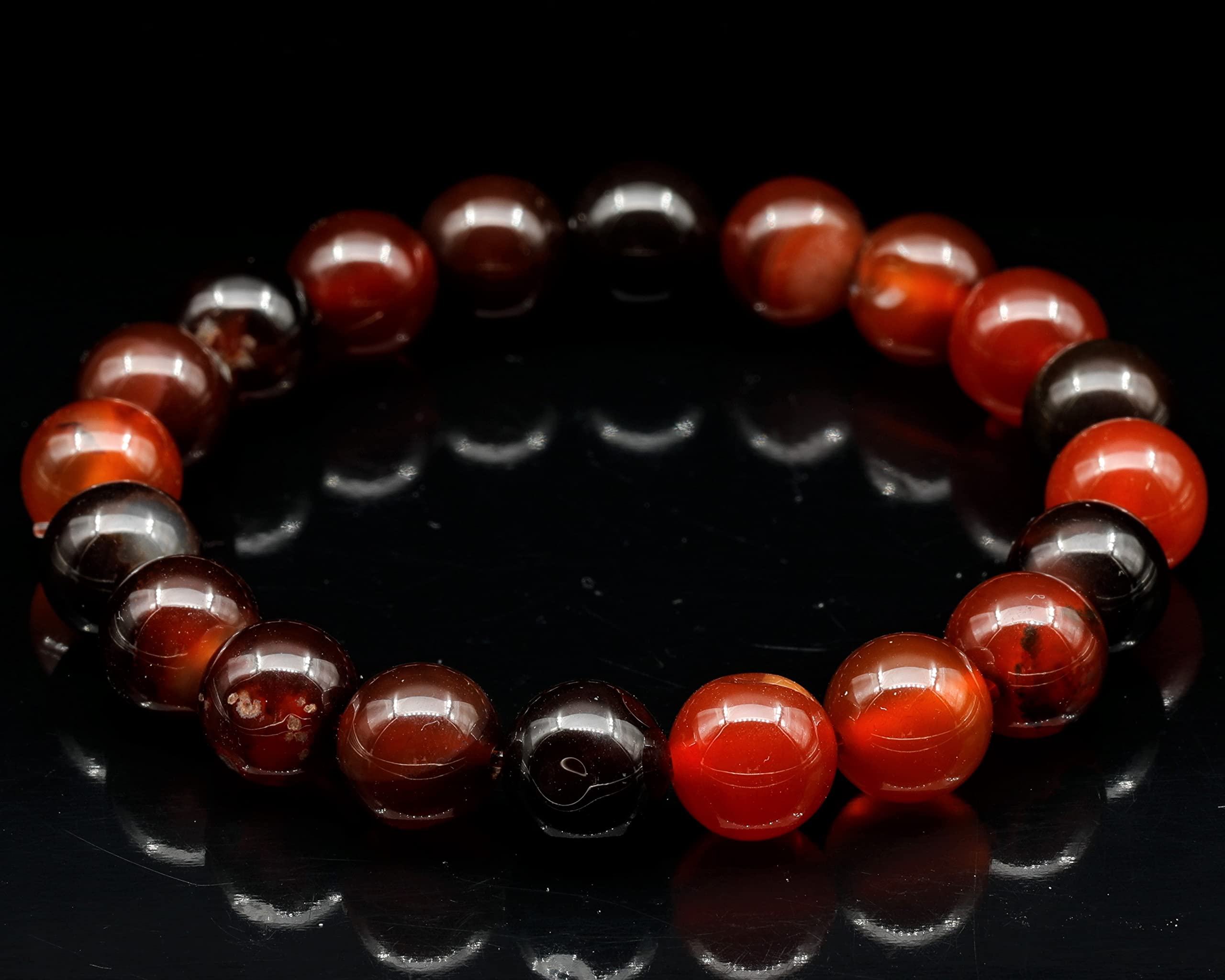 Dehnbares Armband aus natürlichem Karneol-Achat, echter roter Kristall, Jungfrau, Edelstein elastisch, 8 mm Perlen, Modeschmuck