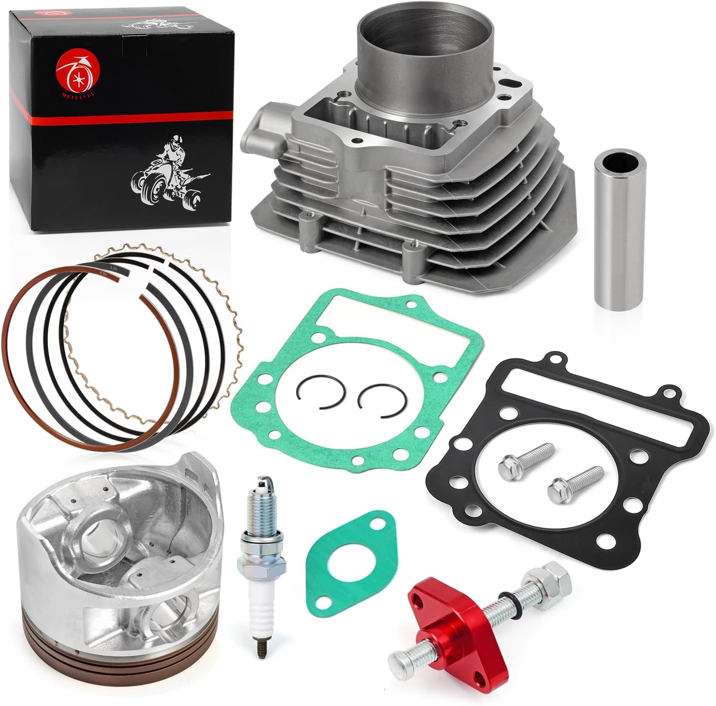 Top End Kit Cylinder Piston + Rings CNC Tensioner For Kawasaki Bayou Lakota Prairie 300 KLF300 KEF300 KVF300 1988-2005 11005-1533