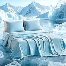 Tokokimo Coverless Cooling Summer Duvet Double Size 200x200 cm – Lightweight Breathable Summer Bed Blanket with 2 Pillowcases for Night Sweats & Hot Sleepers, Light Blue