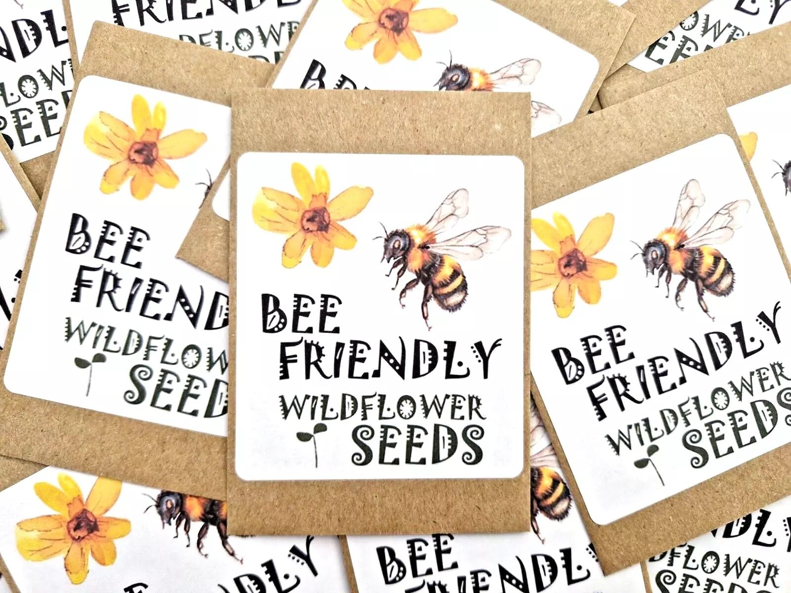 Wildflower Throw & Grow Seeds Mix ECO Friendly Bee Butterfly Friendly Party Bags Favours 2.5g perpack BF8 (48)