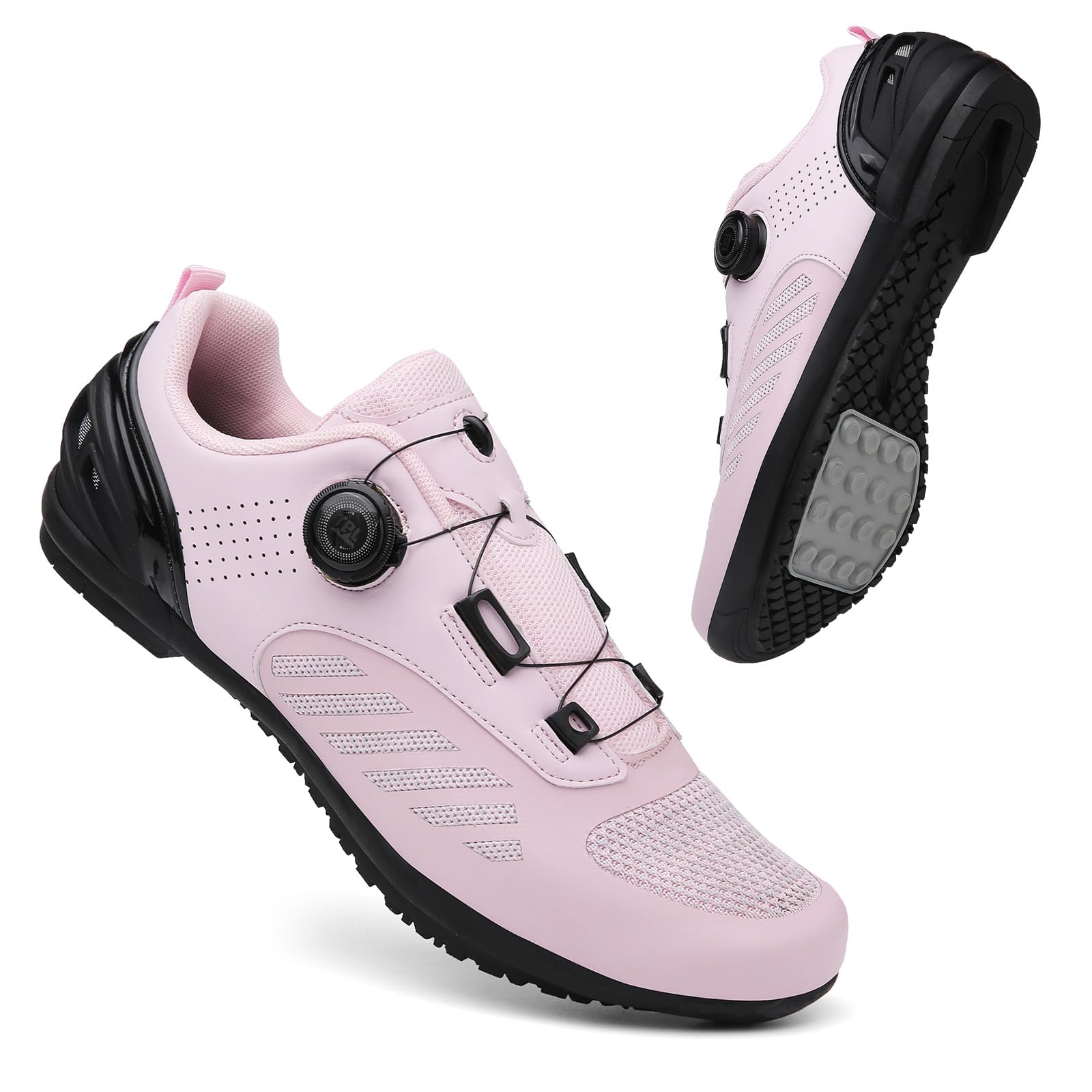 Scarpe da Ciclismo da Donna Scarpe da Mountain Bike da Strada Senza Blocco Pulsante Girevole Antiscivolo Leggere