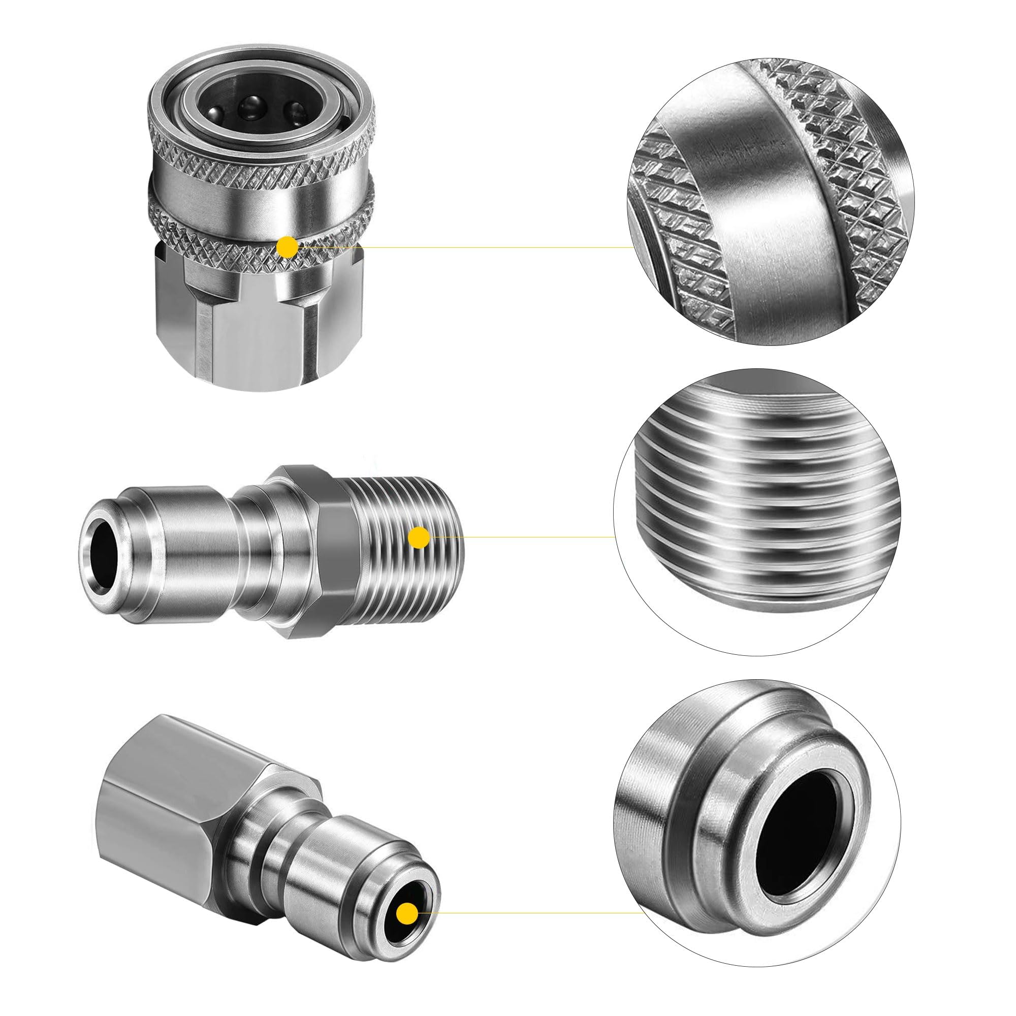 Produktbild von 5x UKCOCO Adapter NPT 3/4″ Auf 3/8″ Schlauch – Push-Fit Schnellkupplung Aus Kunststoff Für Wasserreiniger & RO-Systeme