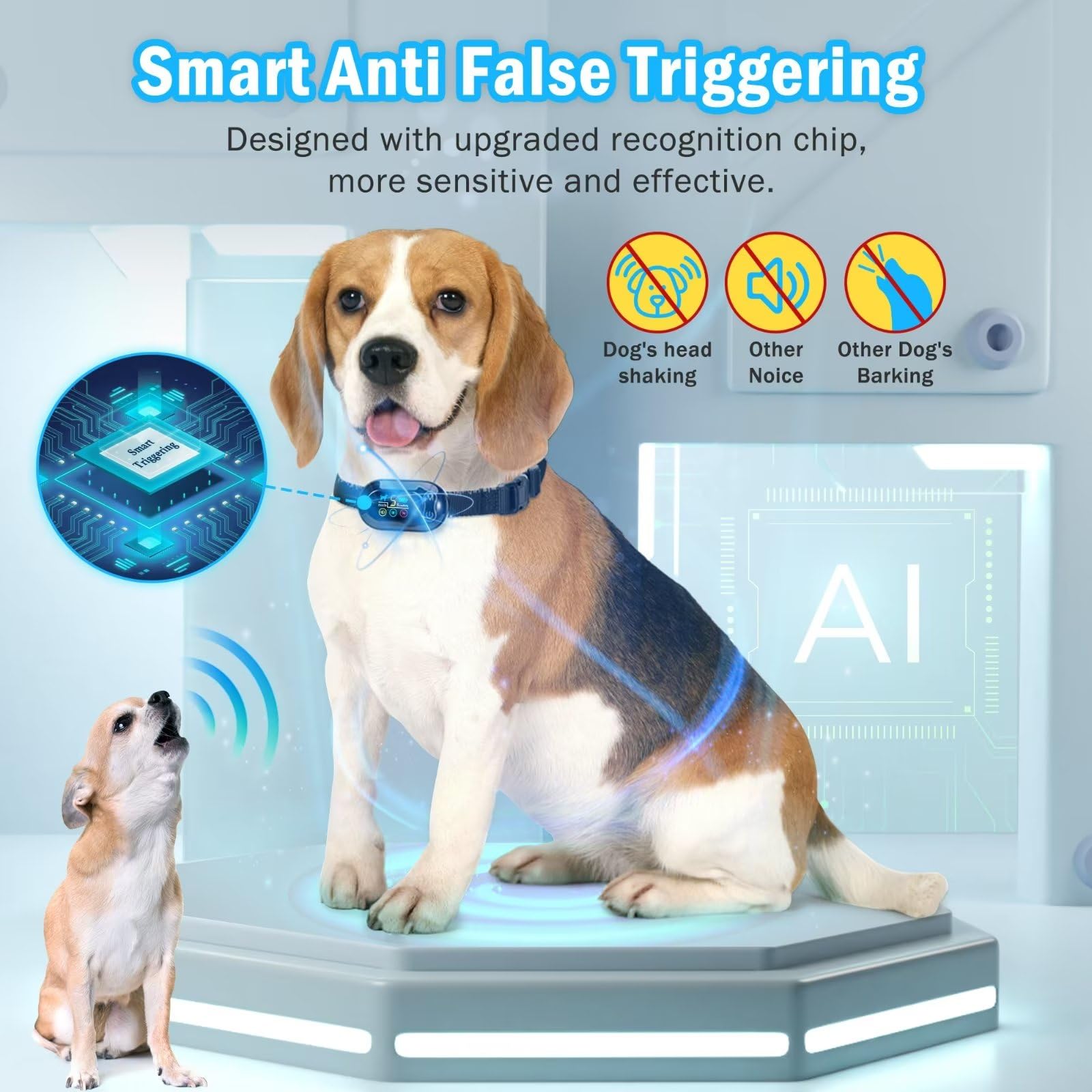 Bark Collar For Dogs – Rechargeable, 4 Modes, 5 Sensitivity Levels, Color  LCD, IP67 Waterproof For Small To Large Dogs Vibration Bark Control