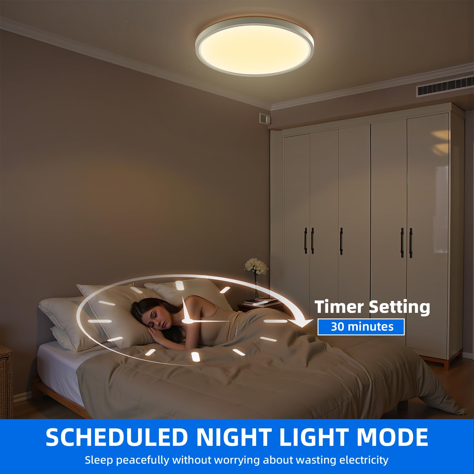 Led Deckenleuchte RGB 2 Pcs Farbwechsel, Deckenlampe Dimmbar mit Fernbedienung 24W Rund 3000K-6500K für Küche Jugendzimmer Schlafzimmer Badezimmer Wohnzimmer Kinderzimmer - Ø30cm