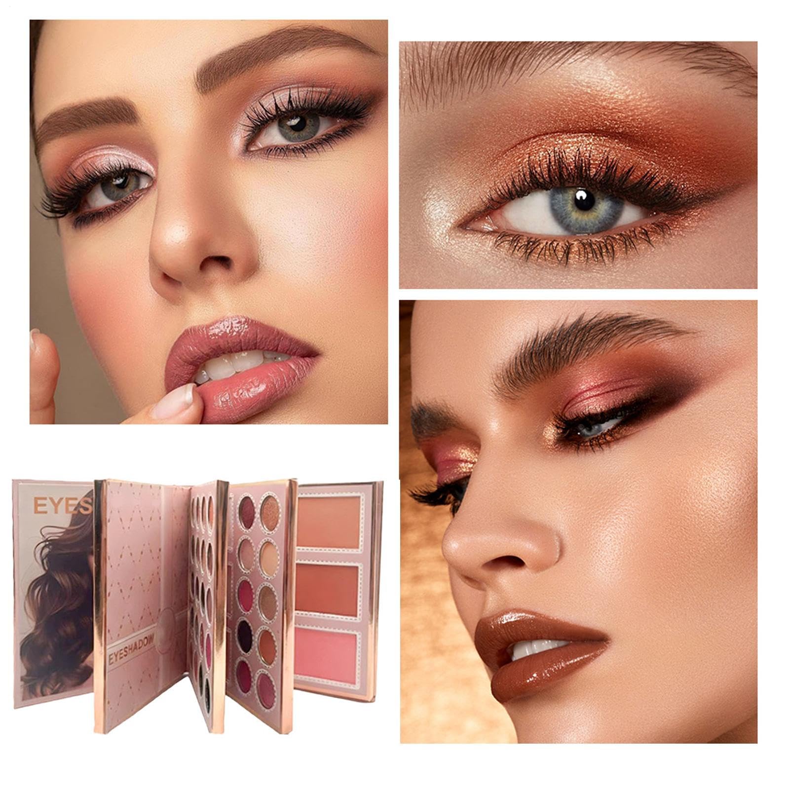 Libro Palette Per Trucco | Prodotto Trucco Multifunzionale,Illuminante Viso A Lunga Durata | Studenti Principianti Professionisti Artisti Sposse Amanti Bellezza Routine Feste