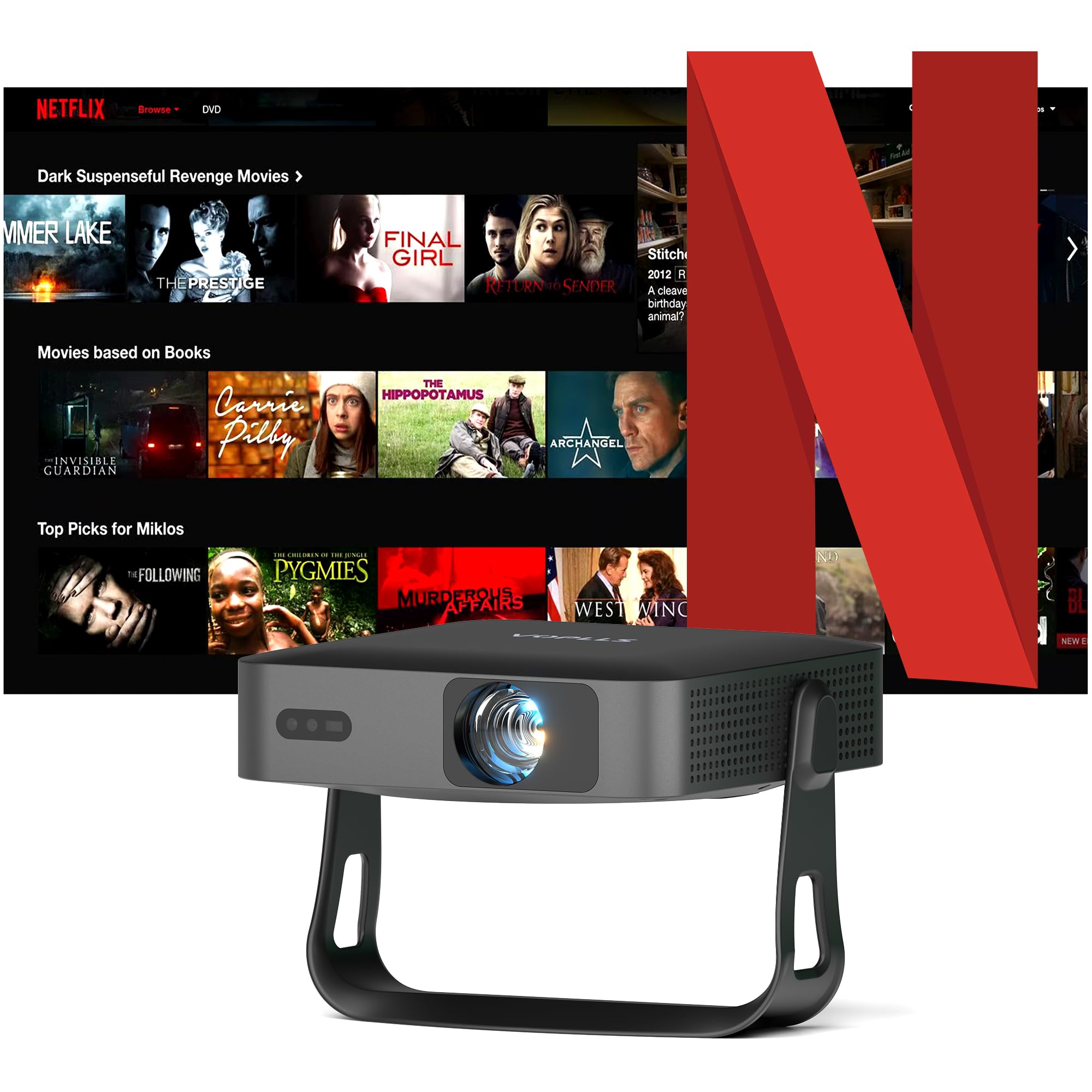 ULTIMEA Proiettore 4K Supporto Android TV 11.0 con Netflix, Videoproiettore 1000 ANSI Lumen