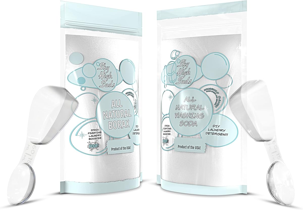 5 Pounds Borax & 5 Pounds Washing Soda. Product of the USA. Resealable and Recyclable Bag.