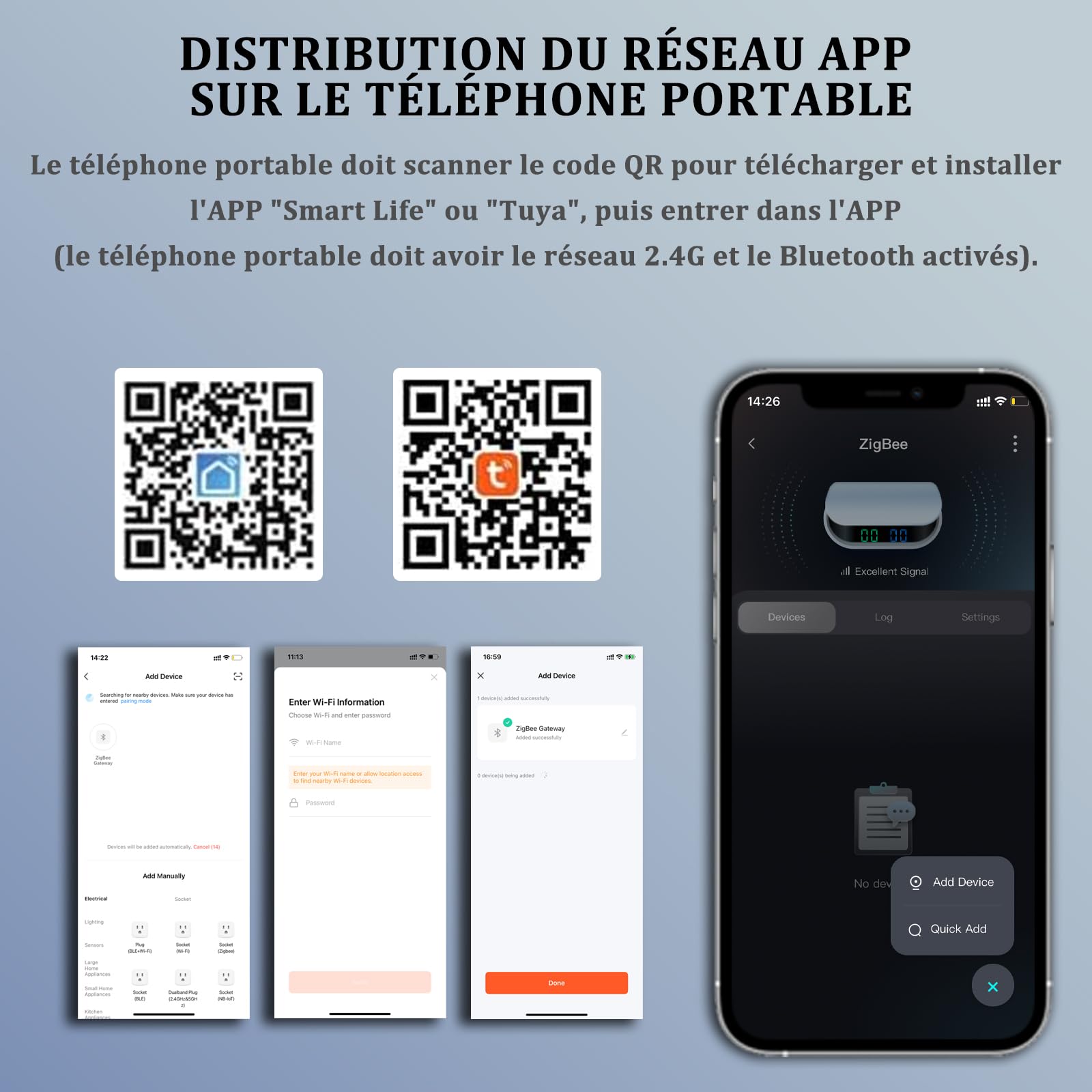 Tuya Zigbee Gateway Hub [Quantité d'appareils en ligne affichés]Intelligent Bluetooth ZigBee Gateway Bridge pour Domotique Pont Passerelle Contrôleur Compatible avec Alexa,Google Home,Smart Life