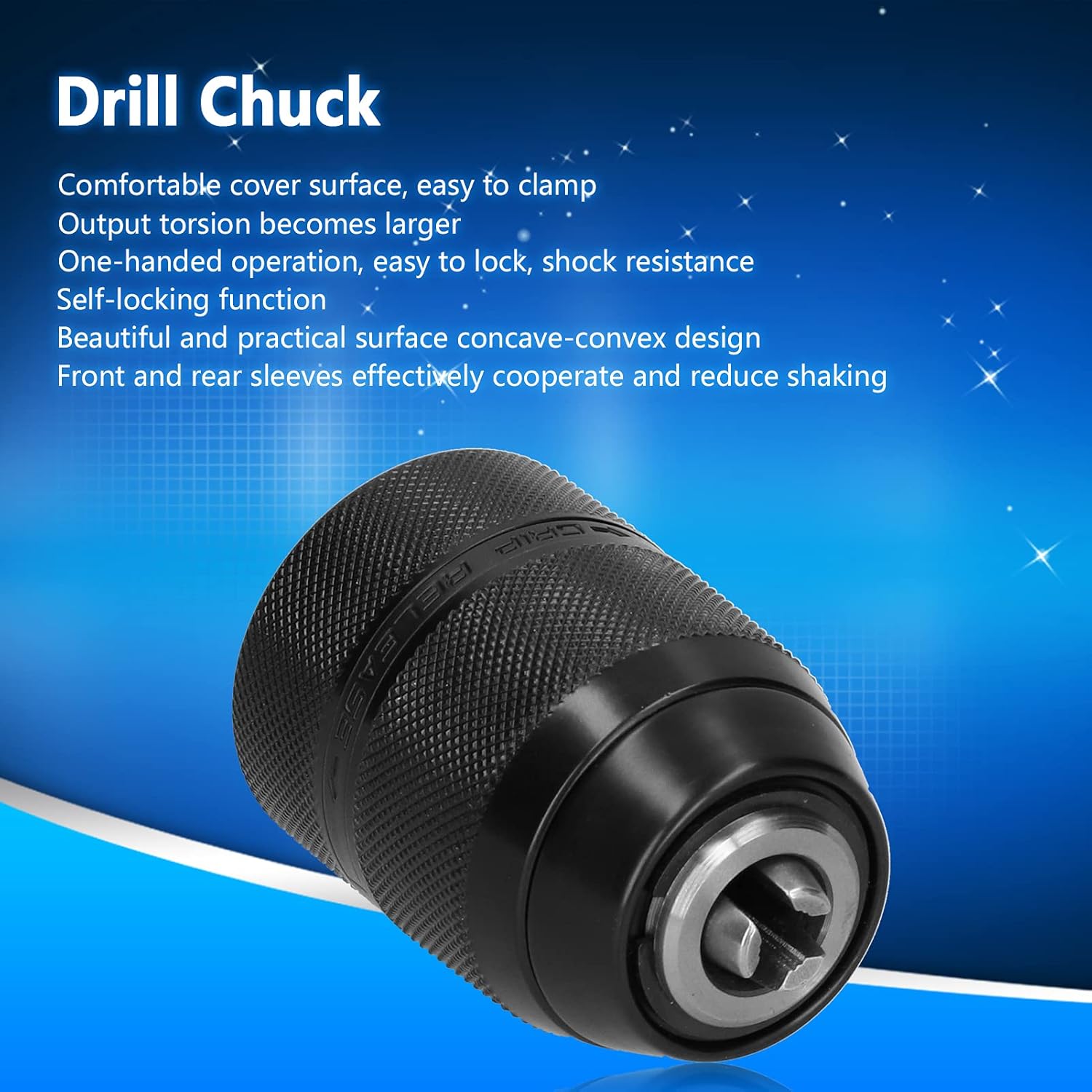 2-13mm Capacity Keyless Drill Chuck Adapter, 1/2-20UNF Mount Big Hole Thread Impact Quick Change Conversion Tool for Air Impact Wrench