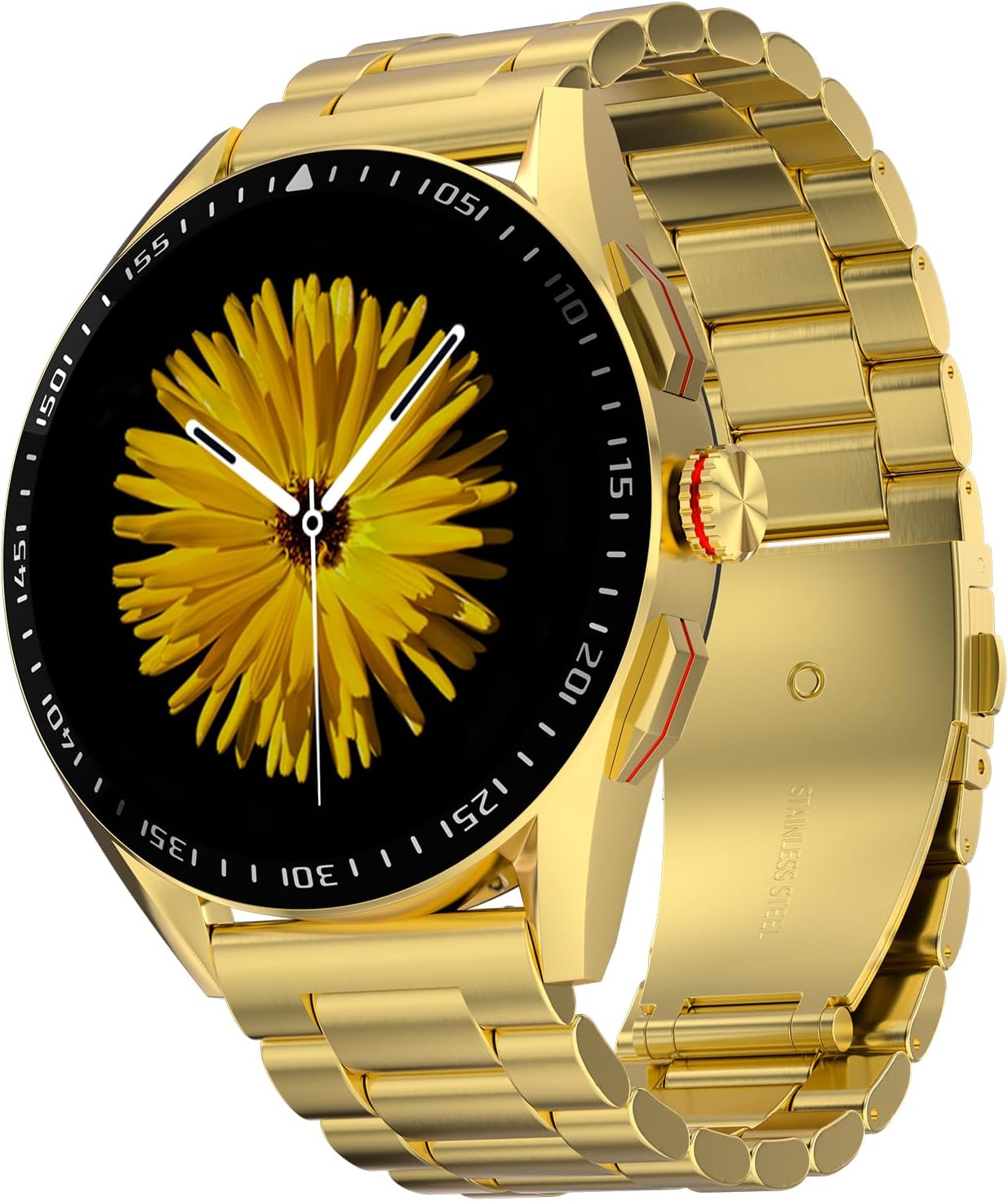 Invincible Plus 1.43" AMOLED Display Smartwatch with Bluetooth Calling, TWS Connection, 300+ Sports Modes, 110 in-Built Watch Faces, 4GB Storage & AI Voice Assistant (Gold SS)